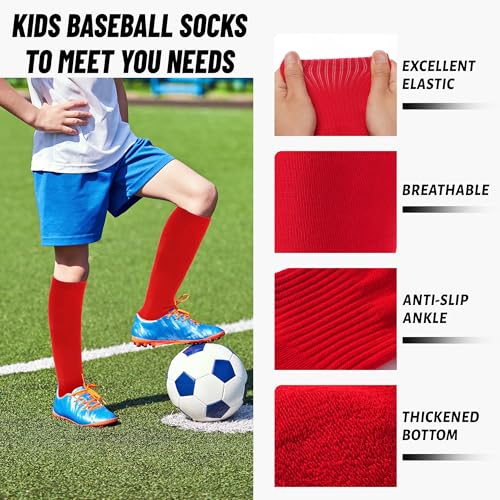 ZXOLDZX Kids Youth Baseball/Softball Socks and Belt Combo Set for Boys Girls (US, Alpha, One Size, Regular, Blue)