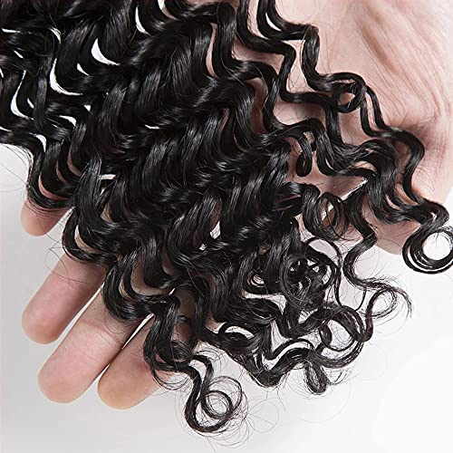 Extensiones de cabello humano para ondas profundas de impacto, kit de 45 y 50 cm negro 6