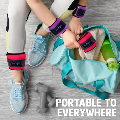 Yes4All Set of 2 Ankle/Wrist Weight Neoprene – Comfort Fit with Adjustable Strap - Ideal for Walking, Fitness, Cardio Exercise (5 lbs, Red) by Yes4All - Image 5