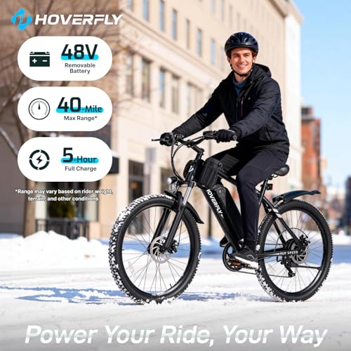 HOVERFLY OUREA 26″ Electric Bike for Adults, 750W Peak Motor