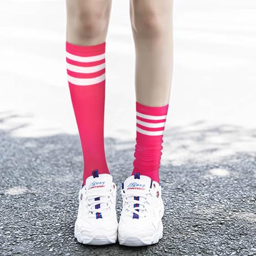 Image of DRESHOW 3 Pairs Cotton Knee High Socks for Women Solid Knit Knee Long Stocking Leg Warmer All Season Gift