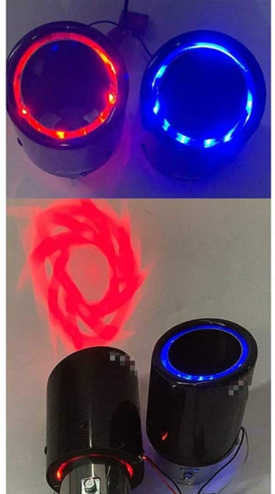 Tabla De Escape Del Coche 63mm Universal Glossy Matte Fibra Carbono Tubos Cola La Garganta Con Luz Sistema Modificado Silbato Coche Escape Tubo Silenciador(C Blue Light)