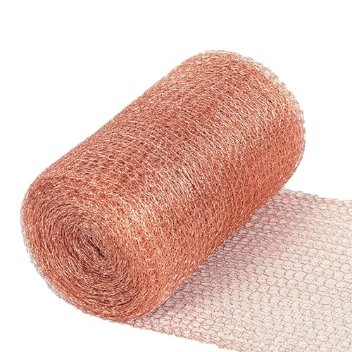 Dtaigou Copper Wool Double-Layer Cuttable Pure Copper Mesh Screen Roll Slug Barrier,Multi-purpose Anti Mouse Snail Fence Netting, Blocker for Closing Gaps Around Gardens Garage Door
