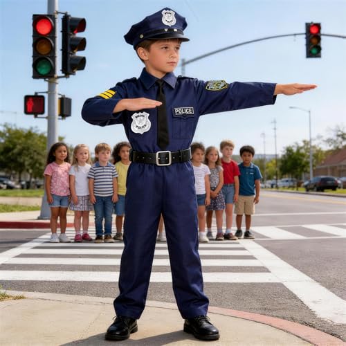 Disfraz Policía para Niños KAKALVER miniatura 4
