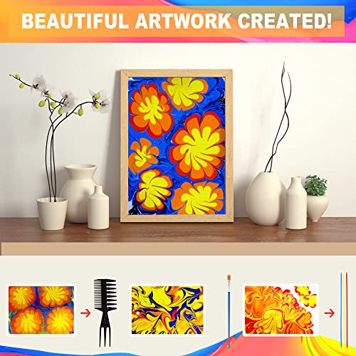 Water Marbling Paint Kit For Kids Water Art Paint Set Arts, Arts & Crafts For Kids Ages 4-12,Girls & Boys Christmas Gifts For Easter Christmas Thanksgiving Kids Activities For Age 4 5 6 7 8 9 10 #TOP5