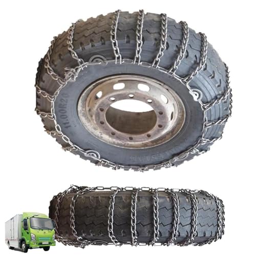 Set of 2 Universal Emergency Tire Traction Chain Snow Chains for Semi Trucks Metal Tire Chains for SUV Trucks Pickup Trucks Semi Trucks Van Trucks ATV Light Truck 9mm 205/75R17.5 9mm 11R22.5
