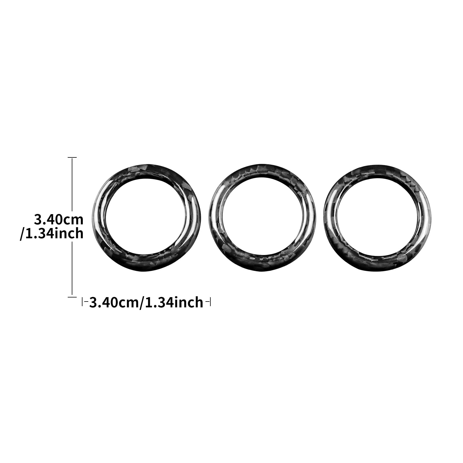 KUNGKIC Pour Fiat 500 2008-2023 Abarth 595/595C/695 2012-2023 Commande centrale de voiture Voyant d'avertissement Bouton Cercle Fibre de Carbone dur Autocollant décoratif Intérieur Accessoires Cadeau