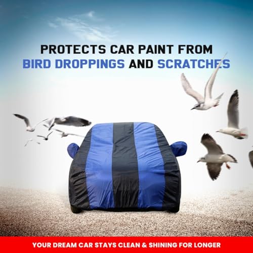 Image of Car Body Cover for MG Windsor | Triple-Stitched, Windproof with Buckle Belt, Elastic Hem, UV Protection, Scratchproof & Dustproof, Soft Feather-Like Fabric for All-Weather Protection (Royal Blue)