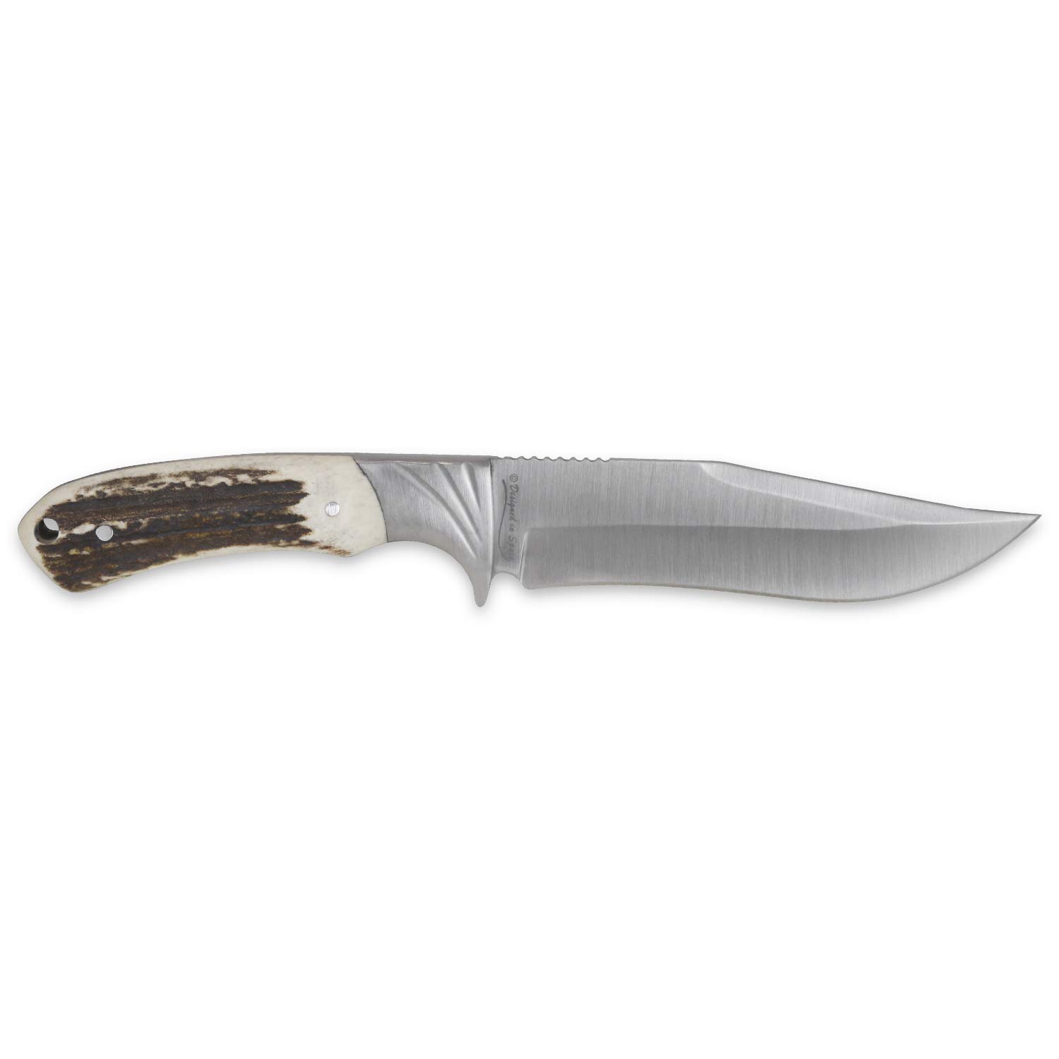 iFIELD EL29013 Multifunzionale escursionismo, caccia e sopravvivenza coltello per l'esterno, Deer Handle, lama in acciaio inox 3Cr13, di alta qualità fodero colore marrone