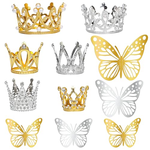 Mini déco gâteau papillon anniversaire fille et mariage - Accessoire fête royal 18 pcs