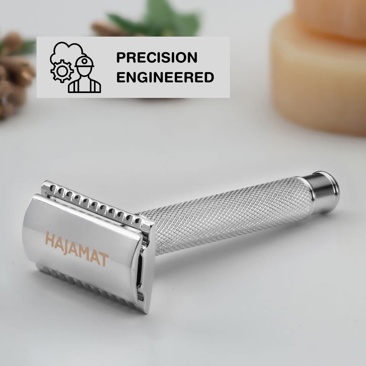 Hajamat Scythe Double Edge Safety Razor for Men| Stainless Steel Shaving Razor for Men | Classic Single blade razor | Traditional closed comb metal razor| Chrome finish | Fits all double edge blades - Image 5 thumbnail