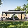 Grand Patio 13'x20' Gazebo for Patio Double Vent Canopy Anti-UV Shelter with Privacy Curtains and Netting for Deck Backyard Garden Lawns