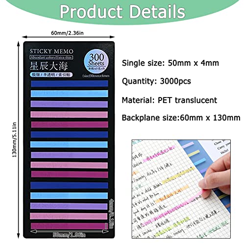 3000 Pcs Highlighter Tape, Maehsab Transparent Sticky Tabs, Morandi Clear Page Markers Index Tabs For Annotating Books And Office School Study Supplies（10 Sheets） #TOP1