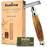 *ÉCONOMIQUE* : Dès que vous êtes en possession de votre rasoir traditionnel Bambaw, vous ne devez plus qu'acheter des lames qui ne sont pas chères du tout. Se raser avec le rasoir Bambaw est donc beaucoup plus avantageux pour votre portefeuille.