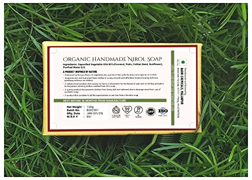 Image of Wellspring (Pack of 2) Nirol Natural Washing Laundry Soap Bar | Veg, Organic And Chemical Free| Baby Safe| For Sensitive Skin| Unscented Fragrance (240 Grams)