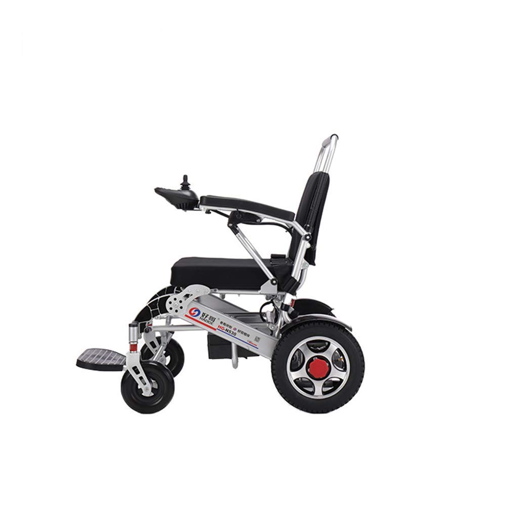 Ancianos discapacitados Scooter de Cuatro Ruedas Marco de Aluminio Ligero Plegable Silla de Ruedas eléctrica
