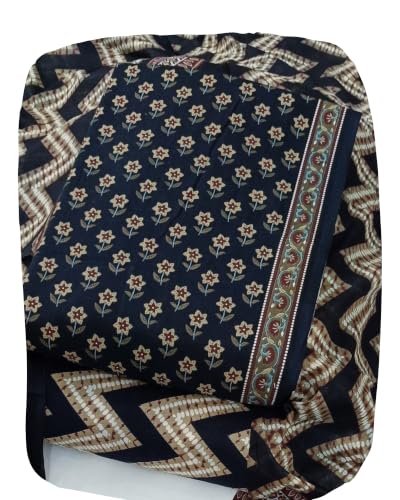 Image of DRAVINAM Trends Women's Premium Cambric Cotton Jaipuri Printed Unstitched Salwar Suit Dress Material with Mulmul Cotton Dupatta