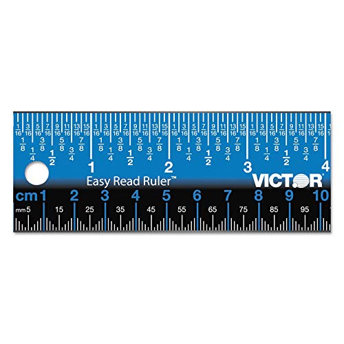 Victor Easy Read Stainless Steel Ruler, Standard/Metric, 18