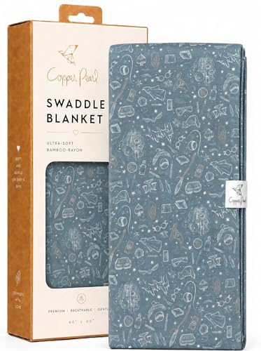 Image of Copper Pearl Swaddle Blankets for Newborns | Soft Stretchy Receiving Blankets for Boys and Girls | Large 46 x 46 Inch Baby Blankets | Lightweight and Breathable Swaddles | Hogwarts