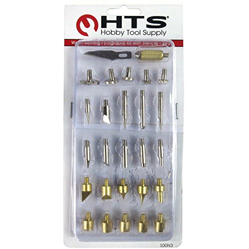 HTS 100N3 28Pc Pro Quality Wood Burning Pyrography Kit with Stencils - Thumbnail 3