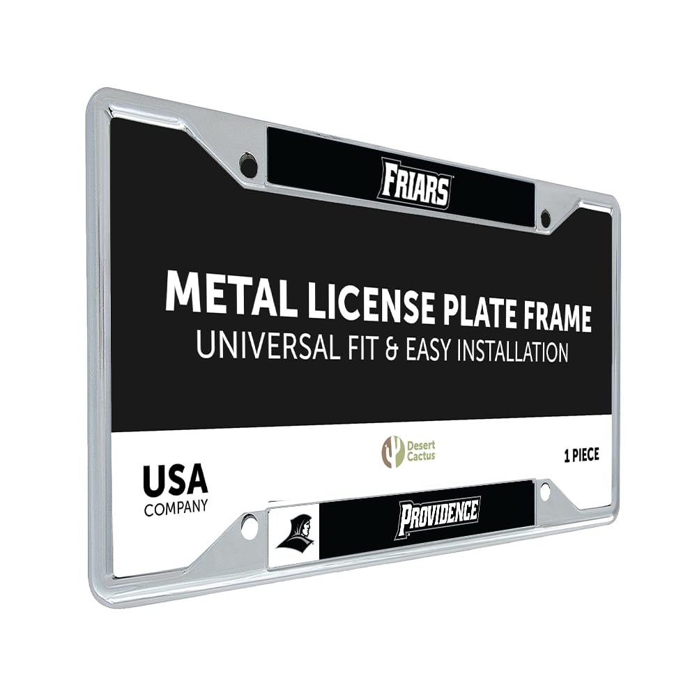 Desert Cactus Providence College Friars Car Accessories Metal License Plate Frame and Tag Holder for Front or Rear of Car (Mascot)