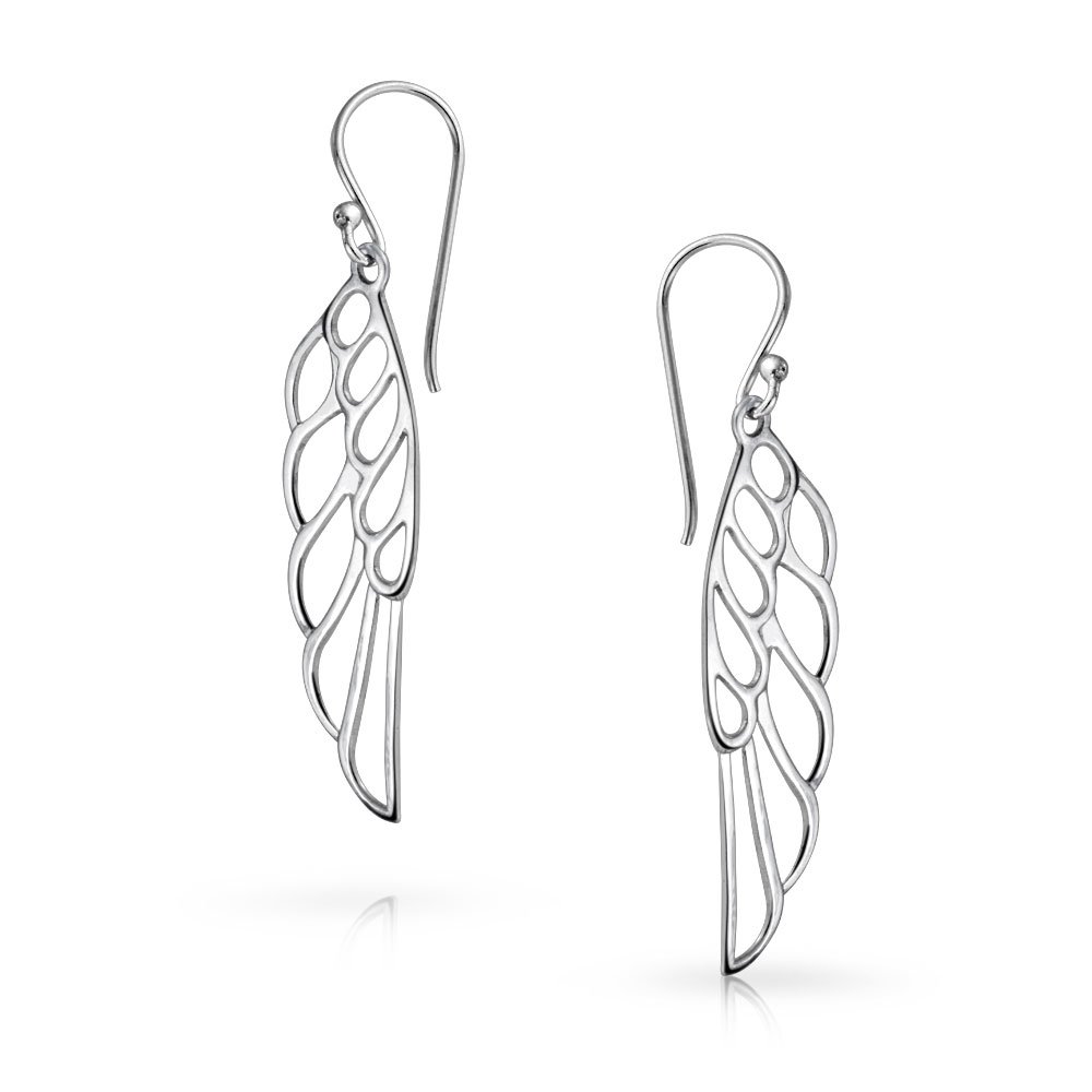 Pendientes Colgantes Espirituales Religiosos De Alas De Ángel Con Plumas Para Mujeres Adolescentes Bañados En Oro Rosa De Plata Esterlina .925
