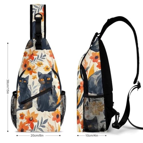 Cute Cats Large Capacity Sling Bag Cross Chest Bag Travel Hiking Crossbody Bag Daypack for Women Men2