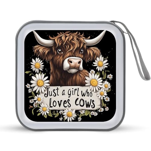 Cow Just A Girl Who Loves Cows CD Case Plastic DVD Case Holder Wallet Disc Storage Organizer for Car Travel