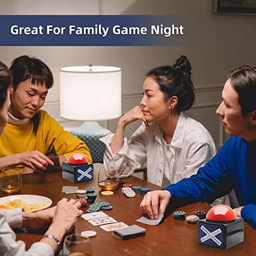 Image of Game Answer Buzzer 2 Pcs, Game Buzzer Alarm Sound Play Button with Light Trivia Quiz Got Talent Buzzer Toys for Kids Adult