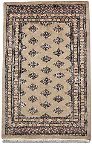 Traditional Persian Handmade Butterfly Rug, Wool, Tan, 4' 1" x 6' 4" (ft)