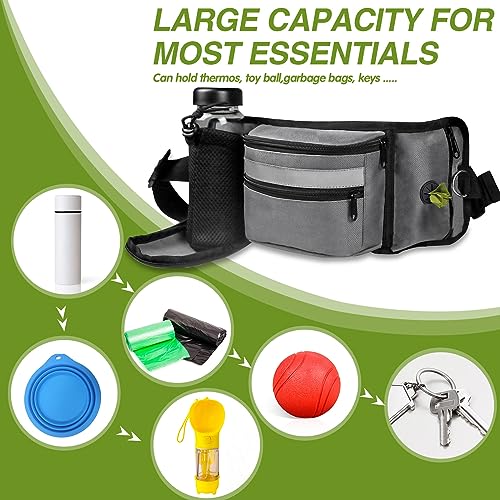 Pochete para cães, pochete para passear com suporte para garrafa de água, bolsa de petiscos para cãe