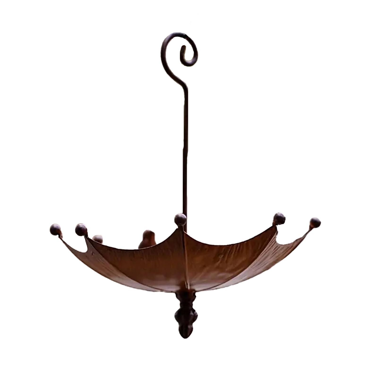 Umbrella Shaped Wild Bird Feeders Tray for Bath, Hummingbird Feeder for Outside11.02 x 9.25 in. Outdoor, retro, rusty finish for gardens, patios and balconies–decorative