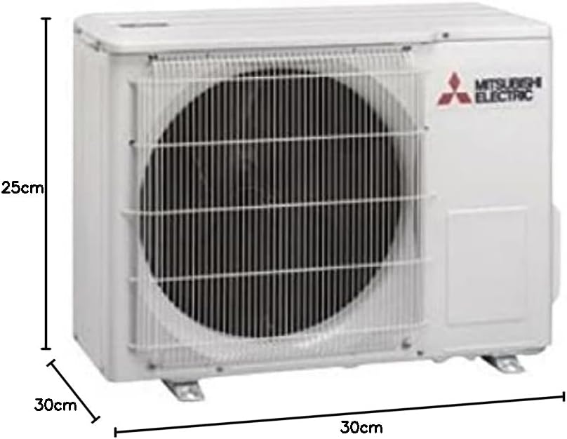 Mitsubishi Electric MUZ-HR25VF Outdoor Unit with dimensions 30cm x 30cm x 25cm