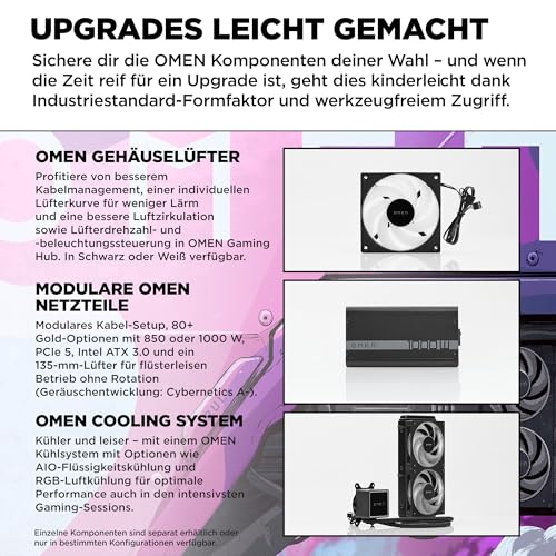 OMEN - Komplettsystem - AMD R7 - RAM: 8 GB DDR5, GDDR6 - HDD: 1.000 GB - NVIDIA GeForce RTX 4000 (B87EA#ABD) - PC Desktop - Immagine 8