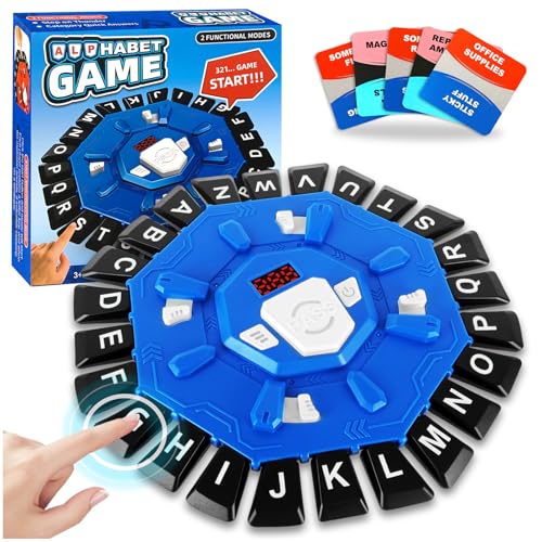 Yozexin Buchstaben Spiel, Rasende Wörter Spiel 24 Tasten Buchstaben Drücken Spiels Wortspiel mit Timer Gesellschaftsspiele 2-8 Spieler Familienspiel Partyspiele für Kinder und Erwachsene