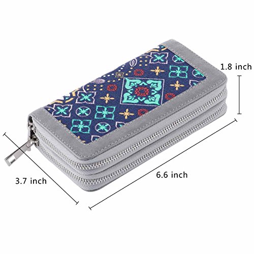 Image of XEYOU Double Zipper Long Clutch Wallet Cellphone Wallet for Women with Removable Wristlet Strap for Credit Card, Cash, Coin, Bill