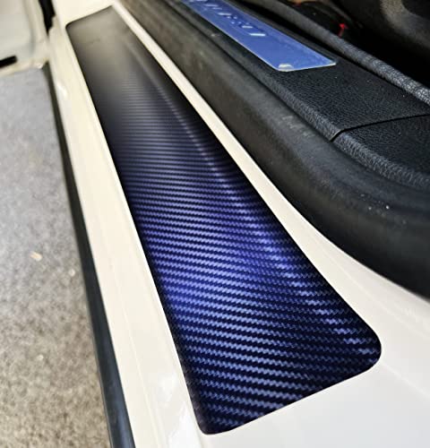 4Pcs 23.6Inch Car Door Sill Protector, Automotive Door Sill Scuff Plate Film Carbon Fiber Vinyl Wrap Stickers, Interior Accessories Cover Anti Scratch Entry Guard For Suv Truck (4D Gradient Color) #TOP6