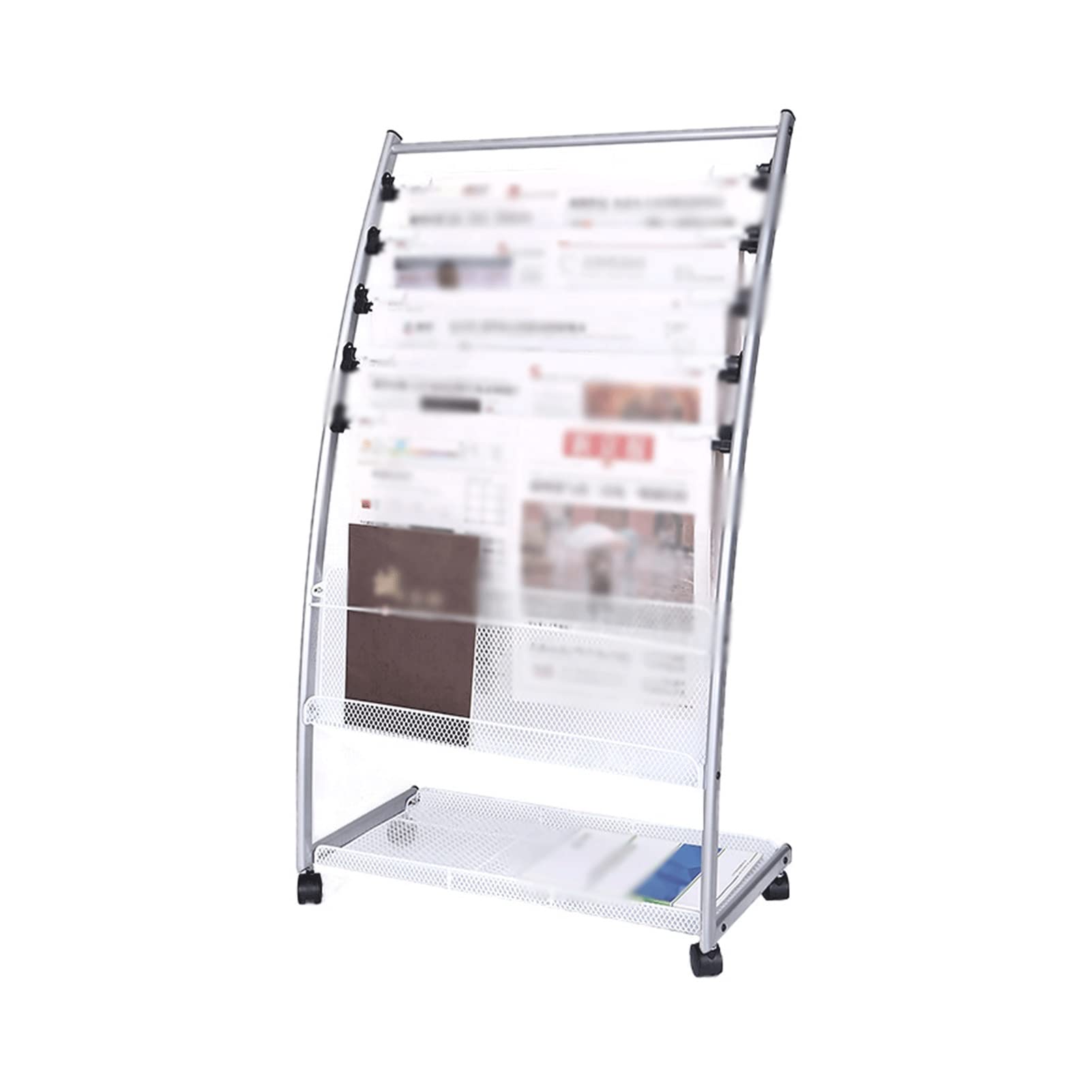 Estante for periódicos WAOCEO soporte for suelo metálico y revistero expositor de folletos