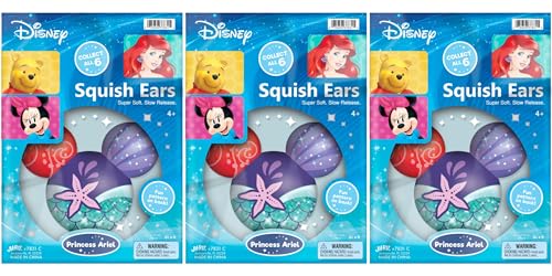 JA-RU Disney Squish Ears. Super Soft, Slow Release Toy for Boys & Girls. Cute Fidget for Kids & Toddlers. Mickey & Minnie Mouse Head Squishy, Disney Characters. 7831 (3 Little Mermaid Squishies)
