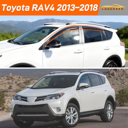 Window Visors Rain Guards FIT 2013–2018 Toyota RAV4 – in-Channel Vent Deflectors 4PC Set All-Weather by LONGKEES - Used condition - Image 2