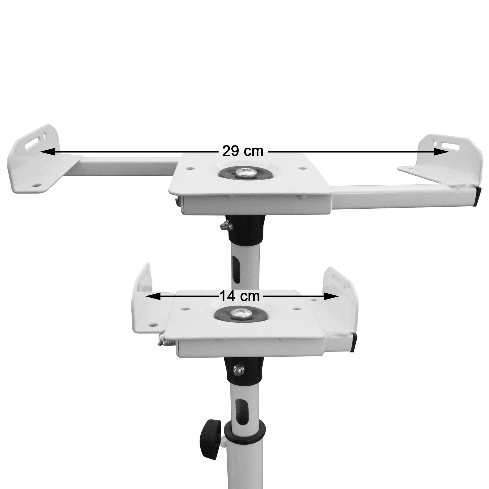 Drall Due Supporti Bianchi per diffusori Audio telescopici Regolabili in Altezza con passacavi Modello: LS-1W