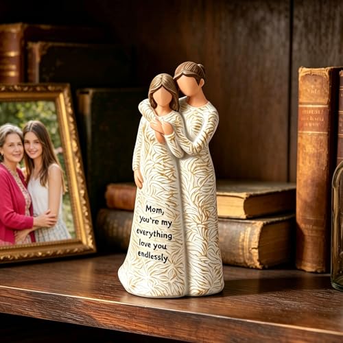 Estatua de madre e hija de resina pintada a mano miniatura 6