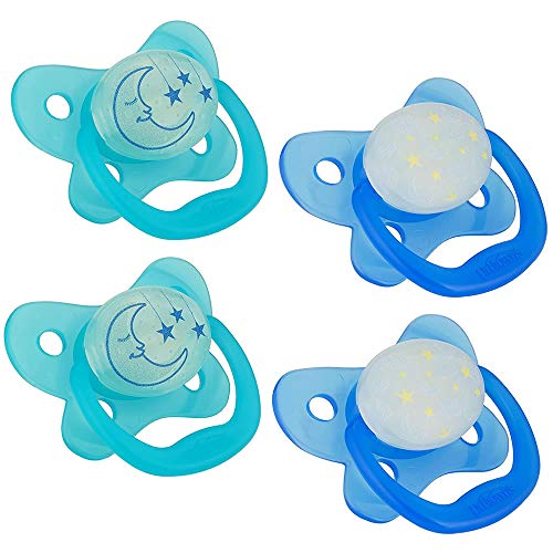 Dr. Brown's PreVent Orthodontic Pacifier - Blue Glow-in-the-Dark - 4-Pack - 6-18m