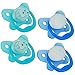 Dr. Brown's PreVent Contour Glow in the Dark Pacifier, Stage 2 (6-12m), Blue, 4-Pack