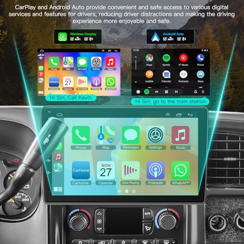Image of [8 Core+64G] 10 Inch Car Radio for 2003-2006 Chevrolet Chevy Silverado Impala Tahoe GMC Sierra Yukon, Car Stereo QLED Screen Build-in GPS, CarPlay /Android Auto, Backup Camera /DSP /SWC, Android 15
