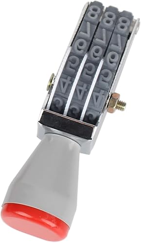 Miniatura 6 de Sello numérico de 3 dígitos, sello comercial, sellos de oficina, sello numérico de goma de dígitos ajustables sello numérico multifuncional creativo