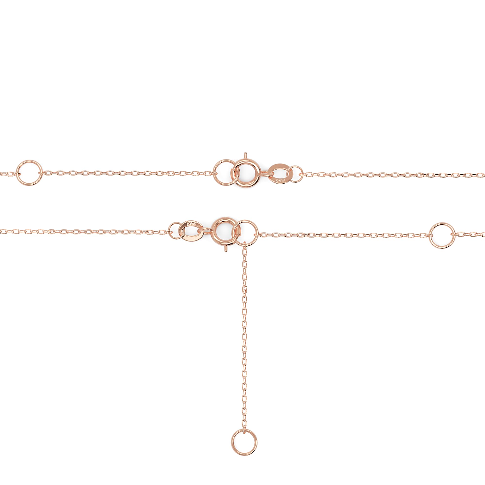 Elegante 14 Karat 585 Echtgold Diamant Roségold Choker Halskette - Minimalistischer Zarter Kropfband mit Doppelseitigem 0,025 Karat Diamant Anhänger, Perfekt für Damen