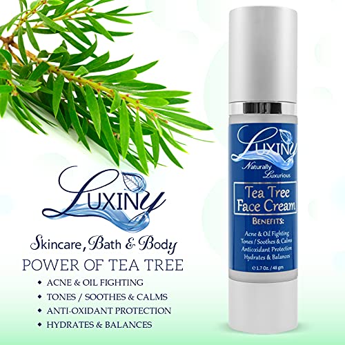 Luxiny Tea Tree Moisturizer Face Cream, Made In America, With Salicylic Acid & Aloe Vera, A Rich Hydrating Night Cream For Dry Skin & A Daily Mattifying Moisturizer For Acne & Oily Skin, 1.7 Oz #TOP5