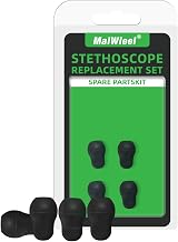 Stethoscope Spare Parts Kit, Snap Tight Soft-Sealing Ear-Tips 40001,Replacement for Littmann Classic Stethoscopes,Compatible with Littman Cardiology,Ear Pieces,Black