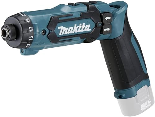 Makita DF012DZ Destornillador inalámbrico (7,2 V, sin batería, par máx. 8,0 Nm, caja de cambios de 2 velocidades, ajuste de par de 21 velocidades
